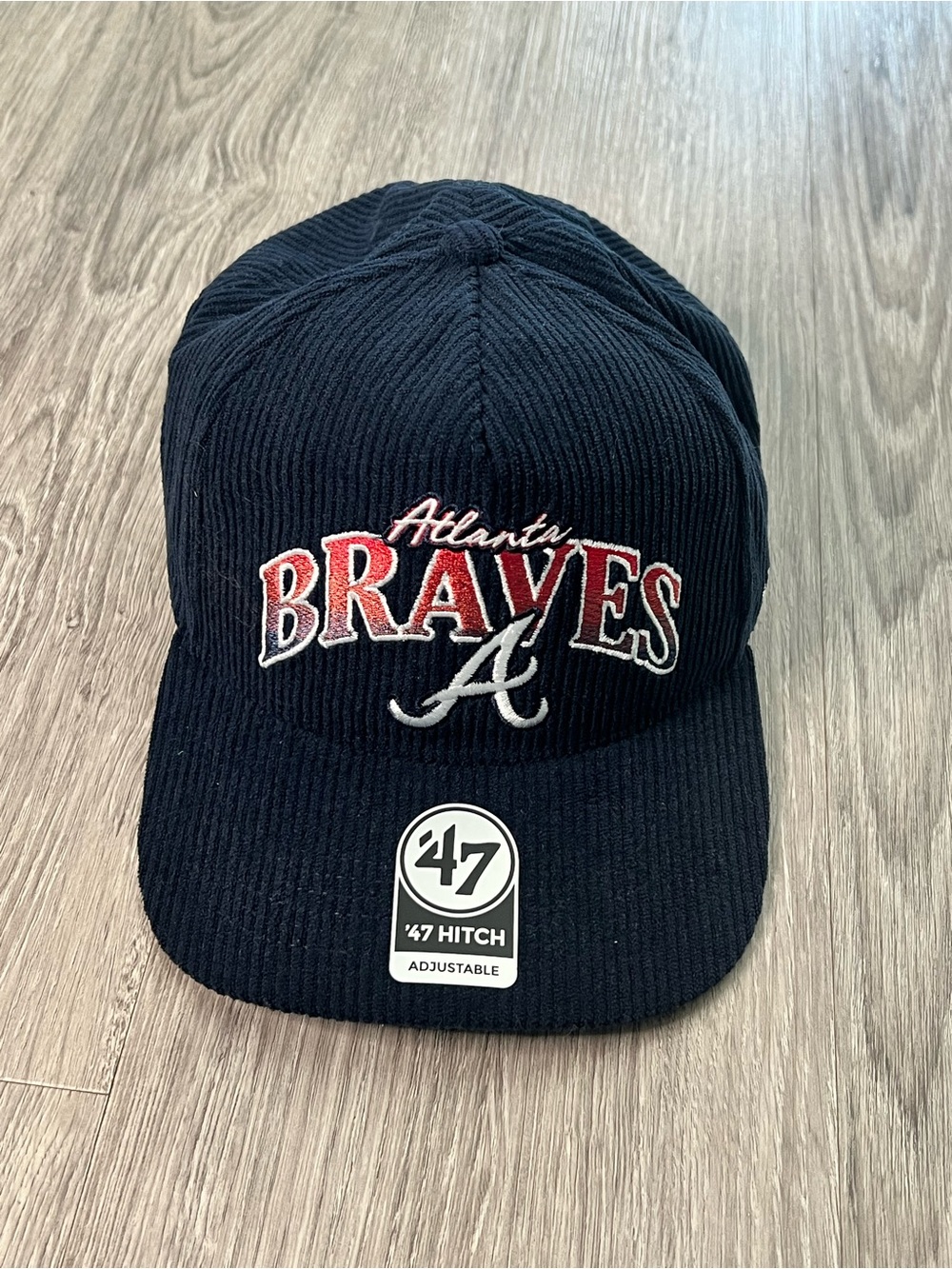 Atlanta Braves Dark Navy Corduroy Cap by '47